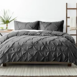 Duvets-Kirkland's Home Soft Pinched 3-Pc. Twin Duvet Cover Set Gray