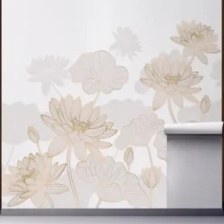Wall Murals & Wall Decals-Kirkland's Home Soft Pink Floral Peel And Stick Wall Mural Pink/Gold