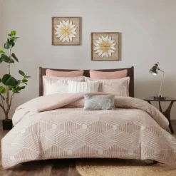 Comforters-Kirkland's Home Soft Pink Tufted King 3-Pc. Comforter Set Pink/White