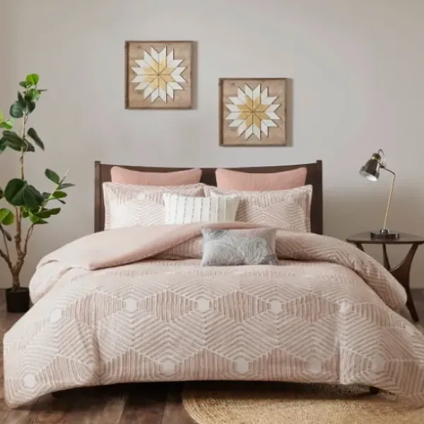 Comforters-Kirkland's Home Soft Pink Tufted King 3-Pc. Comforter Set Pink/White