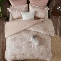 Comforters-Kirkland's Home Soft Pink Tufted King 3-Pc. Comforter Set Pink/White