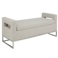 Benches & Ottomans-Kirkland's Home Soft Storage Bench With Open Sides Gray