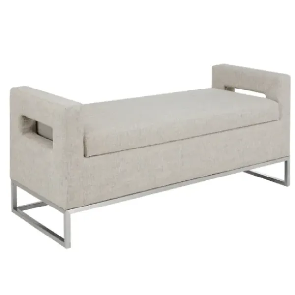 Benches & Ottomans-Kirkland's Home Soft Storage Bench With Open Sides Gray