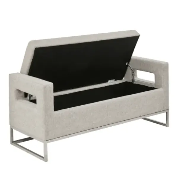 Benches & Ottomans-Kirkland's Home Soft Storage Bench With Open Sides Gray