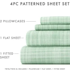 Bed Sheets-Kirkland's Home Soft Thatch 3-Pc. Twin Sheet Set Green
