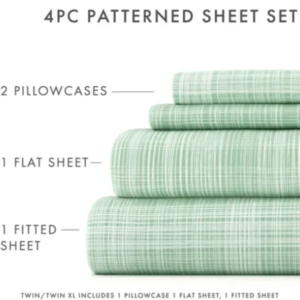 Bed Sheets-Kirkland's Home Soft Thatch 3-Pc. Twin Sheet Set Green