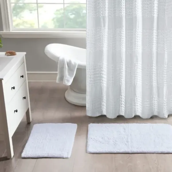 Bathroom Rugs-Kirkland's Home Solid Cotton Tufted Bath Mats, Set Of 2 White