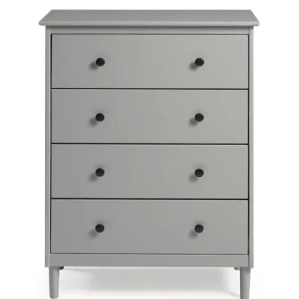 Dressers & Chests-Kirkland's Home Solid Pine Wood 4-Drawer Dresser Gray