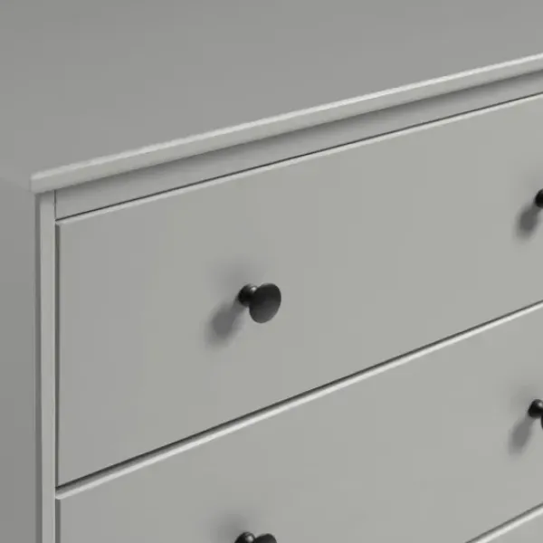 Dressers & Chests-Kirkland's Home Solid Pine Wood 4-Drawer Dresser Gray