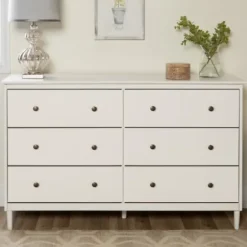 Dressers & Chests-Kirkland's Home Solid Wood 6-Drawer Dresser White