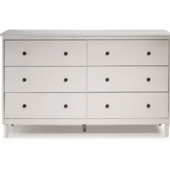 Dressers & Chests-Kirkland's Home Solid Wood 6-Drawer Dresser White