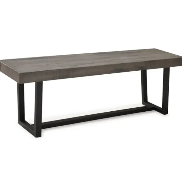 Dining Chairs-Kirkland's Home Solid Wood Two-Tone Dining Bench Gray