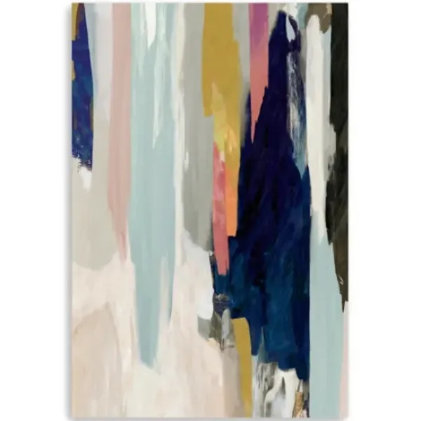 Canvas Art-Kirkland's Home Somber Abstract Canvas Art Print Blue/Tan/Multi