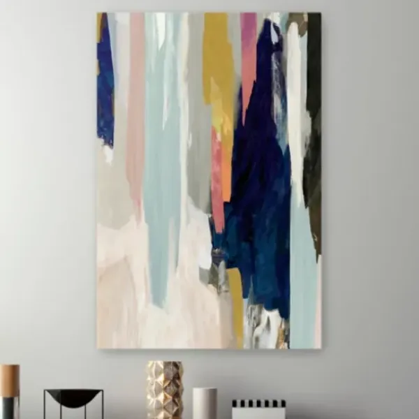 Canvas Art-Kirkland's Home Somber Abstract Canvas Art Print Blue/Tan/Multi