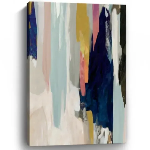 Canvas Art-Kirkland's Home Somber Abstract Canvas Art Print Blue/Tan/Multi