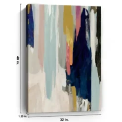 Canvas Art-Kirkland's Home Somber Abstract Canvas Art Print Blue/Tan/Multi