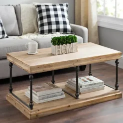 Coffee Tables-Kirkland's Home Sonoma Coffee Table Tan