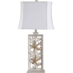 Table Lamps-Kirkland's Home South Haven Stacked Starfish Table Lamp White