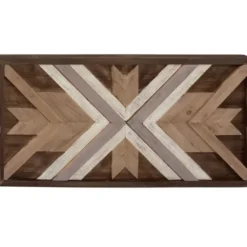 Wall Plaques-Kirkland's Home Southwestern Chevron Wood Wall Plaque Brown