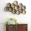 Wall Plaques-Kirkland's Home Southwestern Floral Ceramic Plates Wall Plaque Yellow/Orange/Green