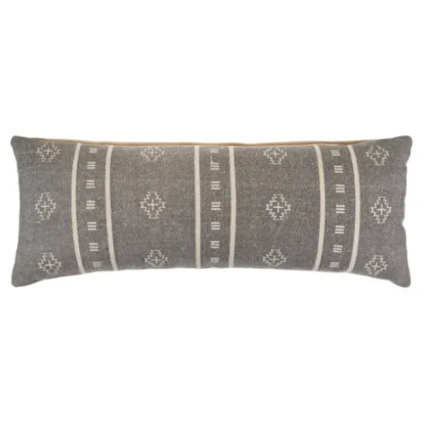Pillows-Kirkland's Home Southwestern Geo Lumbar Pillow Gray