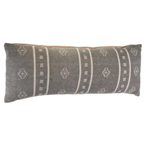 Pillows-Kirkland's Home Southwestern Geo Lumbar Pillow Gray