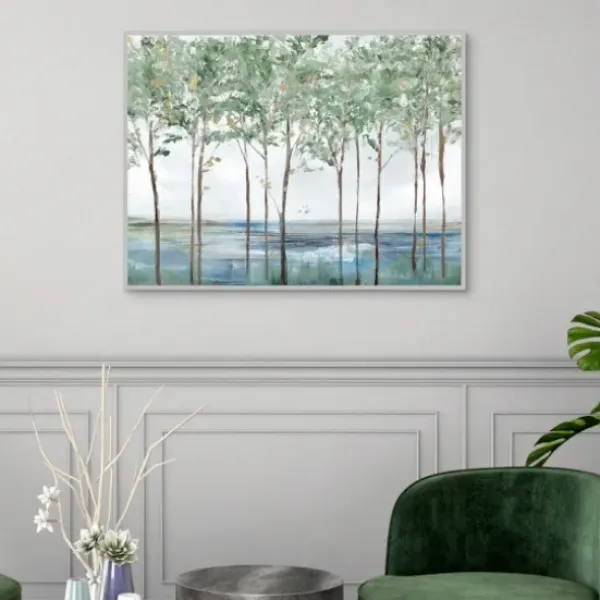 Framed Art-Kirkland's Home Sparse Forest Peak Framed Wall Art Blue/Brown/White