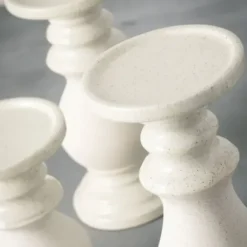 Candle Holders-Kirkland's Home Speckled Ceramic Candle Holders, Set Of 3 White