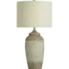 Table Lamps-Kirkland's Home Speckled Cream Two-Tone Ridge Table Lamp Tan