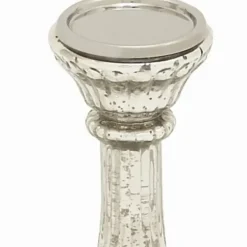 Candle Holders-Kirkland's Home Speckled Mercury Glass Pillar Holders, Set Of 3 Silver