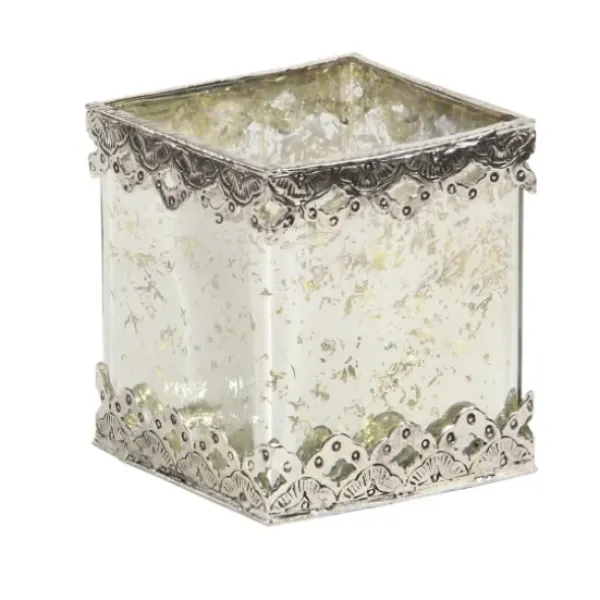 Candle Holders-Kirkland's Home Speckled 2-Pc. Candle Holder Set Silver