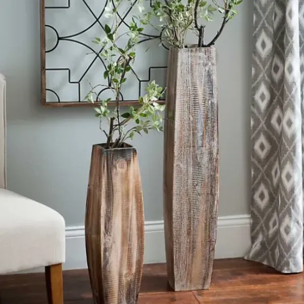 Vases-Kirkland's Home Speckled Vases, Set Of 3 Gray