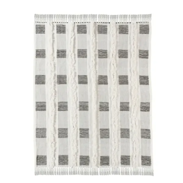 Blankets & Throws-Kirkland's Home Spencer Gray And White Plaid Throw Gray/White