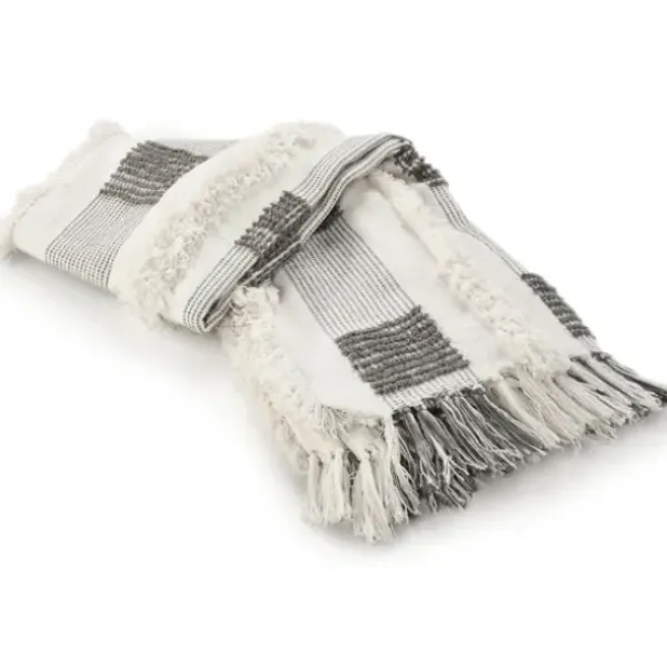 Blankets & Throws-Kirkland's Home Spencer Gray And White Plaid Throw Gray/White