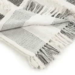 Blankets & Throws-Kirkland's Home Spencer Gray And White Plaid Throw Gray/White