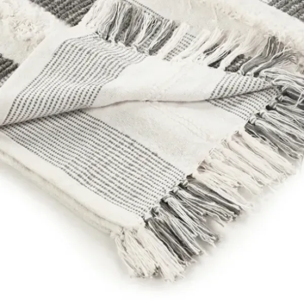 Blankets & Throws-Kirkland's Home Spencer Gray And White Plaid Throw Gray/White