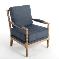 Accent Chairs-Kirkland's Home Spencer Spindle Armchair Blue