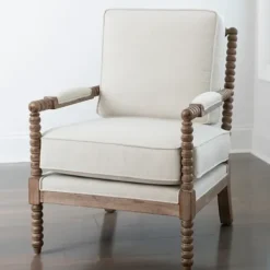 Accent Chairs-Kirkland's Home Spencer Spindle Armchair Ivory