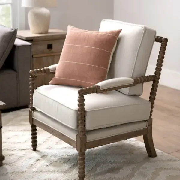 Accent Chairs-Kirkland's Home Spencer Spindle Armchair Ivory