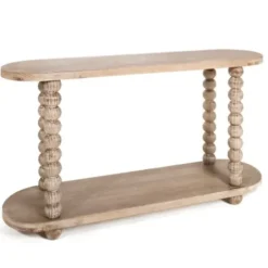 Console Tables-Kirkland's Home Spencer Spindle Legs Console Table Tan
