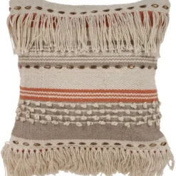 Pillows-Kirkland's Home Spice And Natural Chic Fringe Pillow Orange/Tan