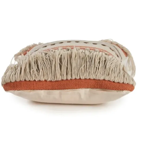 Pillows-Kirkland's Home Spice And Natural Chic Fringe Pillow Orange/Tan