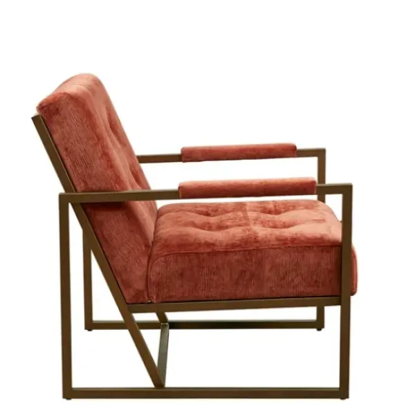 Accent Chairs-Kirkland's Home Spice Button Tufted Angular Vintage Accent Chair Pink
