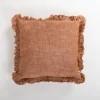 Pillows-Kirkland's Home Spice Chambray Ruffle Edge Pillow Brown