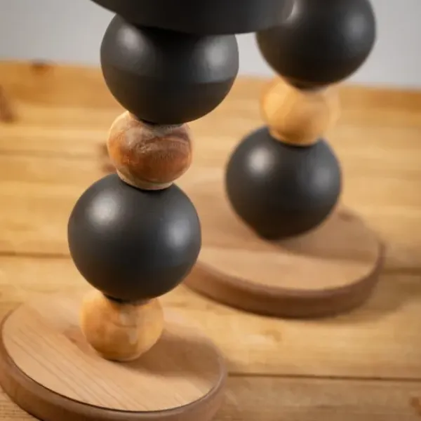 Candle Holders-Kirkland's Home Spiked Sphere 2-Pc. Pillar Candle Holder Set Brown/Black