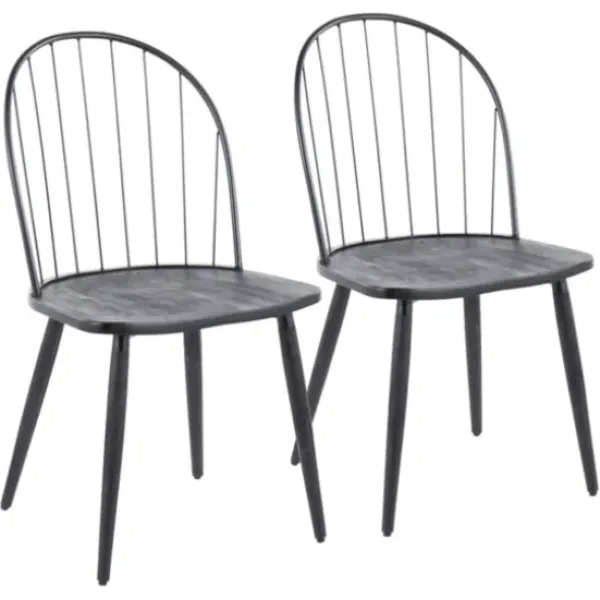 Dining Chairs-Kirkland's Home Spindle High Back Dining Chairs, Set Of 2 Black