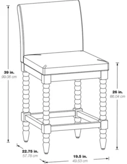 Bar Stools & Counter Height Stools-Kirkland's Home Spindle Legs Counter Stool Gray