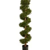 Trees & Topiaries-Kirkland's Home Spiraling Boxwood Topiary In Black Planter