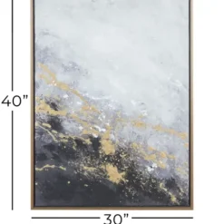 Canvas Art-Kirkland's Home Splatter Abstract Framed Canvas Art Print Black