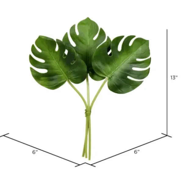 Stems & Bouquets-Kirkland's Home Split Philodendron Leaf Bundles, Set Of 2 Green